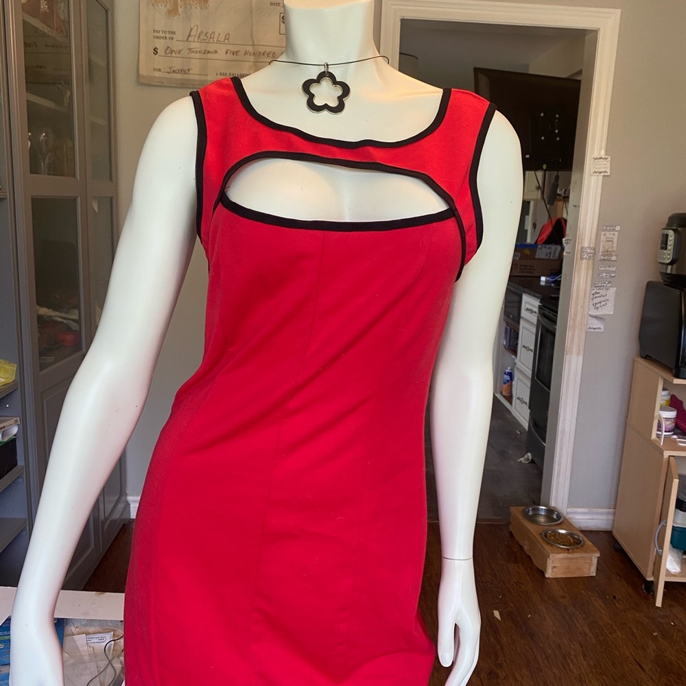 Urban Behavior Red and Black Midi Dress